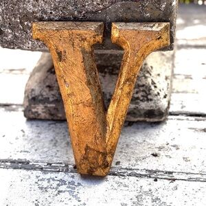 Gold Decorative Letter V